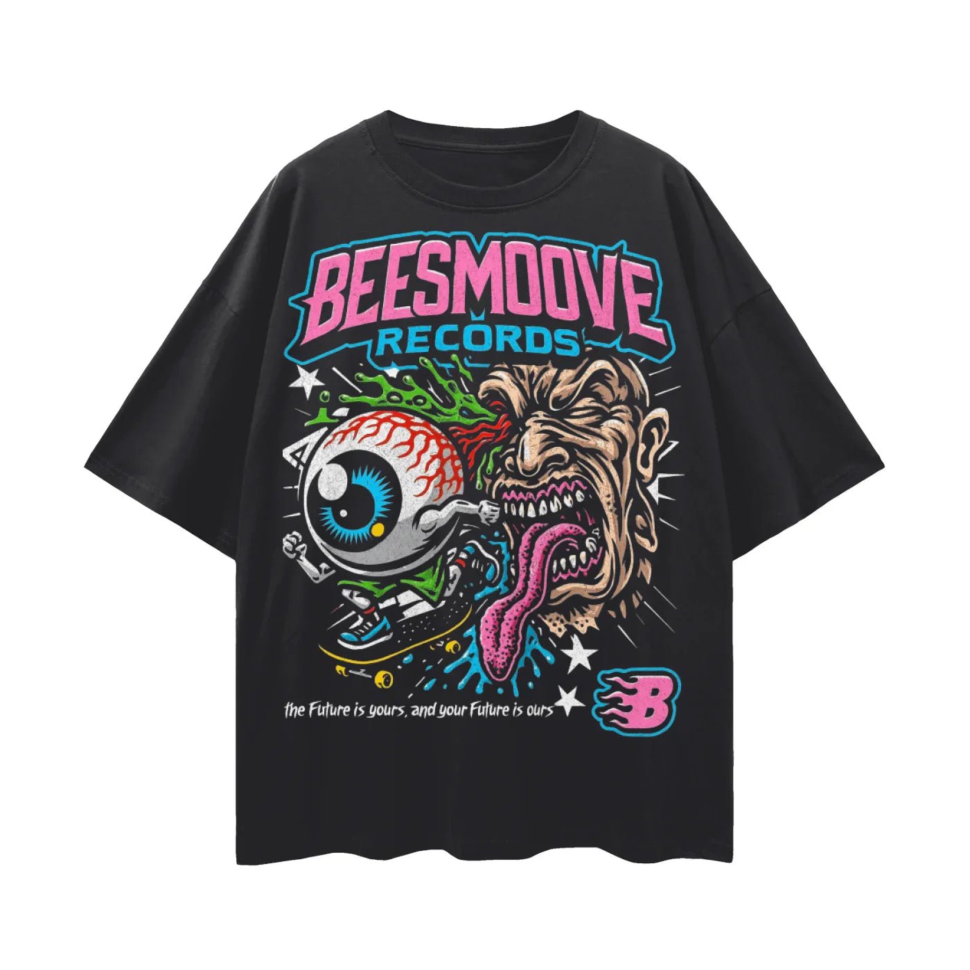 BEESMOOVE WAVE CRASH TOUR Oversize Deep Drop Shoulder Tee - Beesmoove
