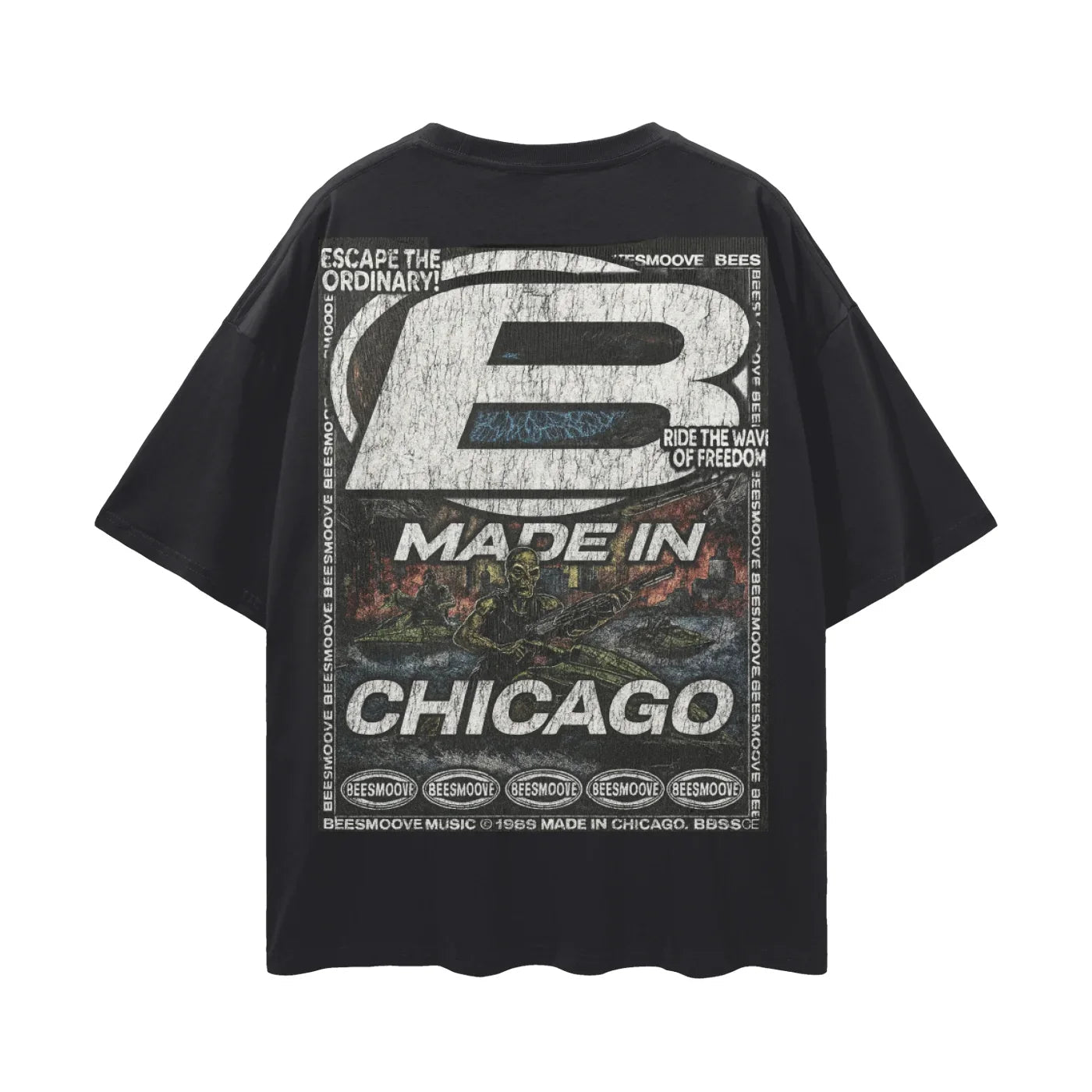 BEESMOOVE Wavebreaker Chicago Ops Drop Shoulder T-Shirt - Beesmoove