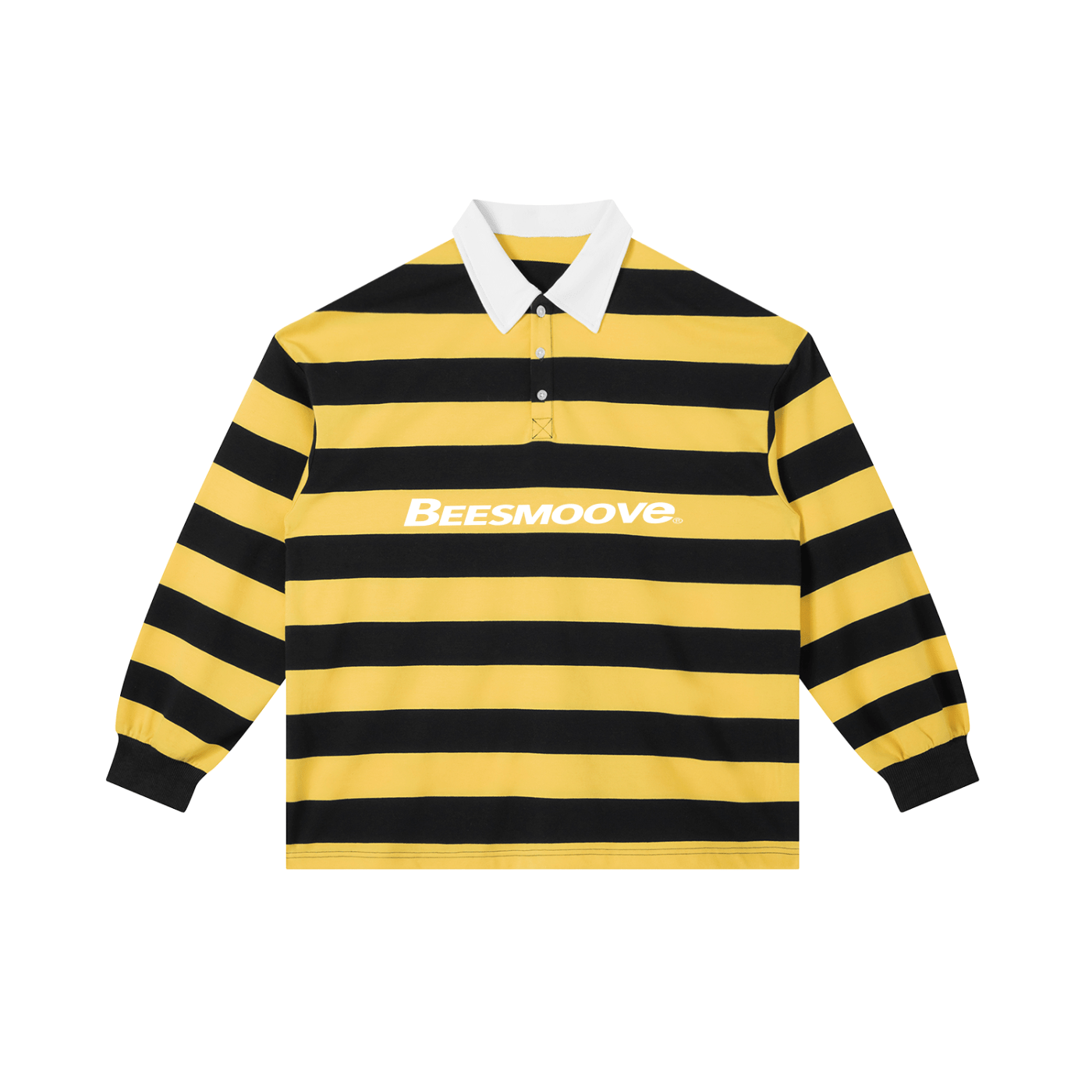 BEESMOOVE White Color Block Stripe Polo Shirt - Beesmoove
