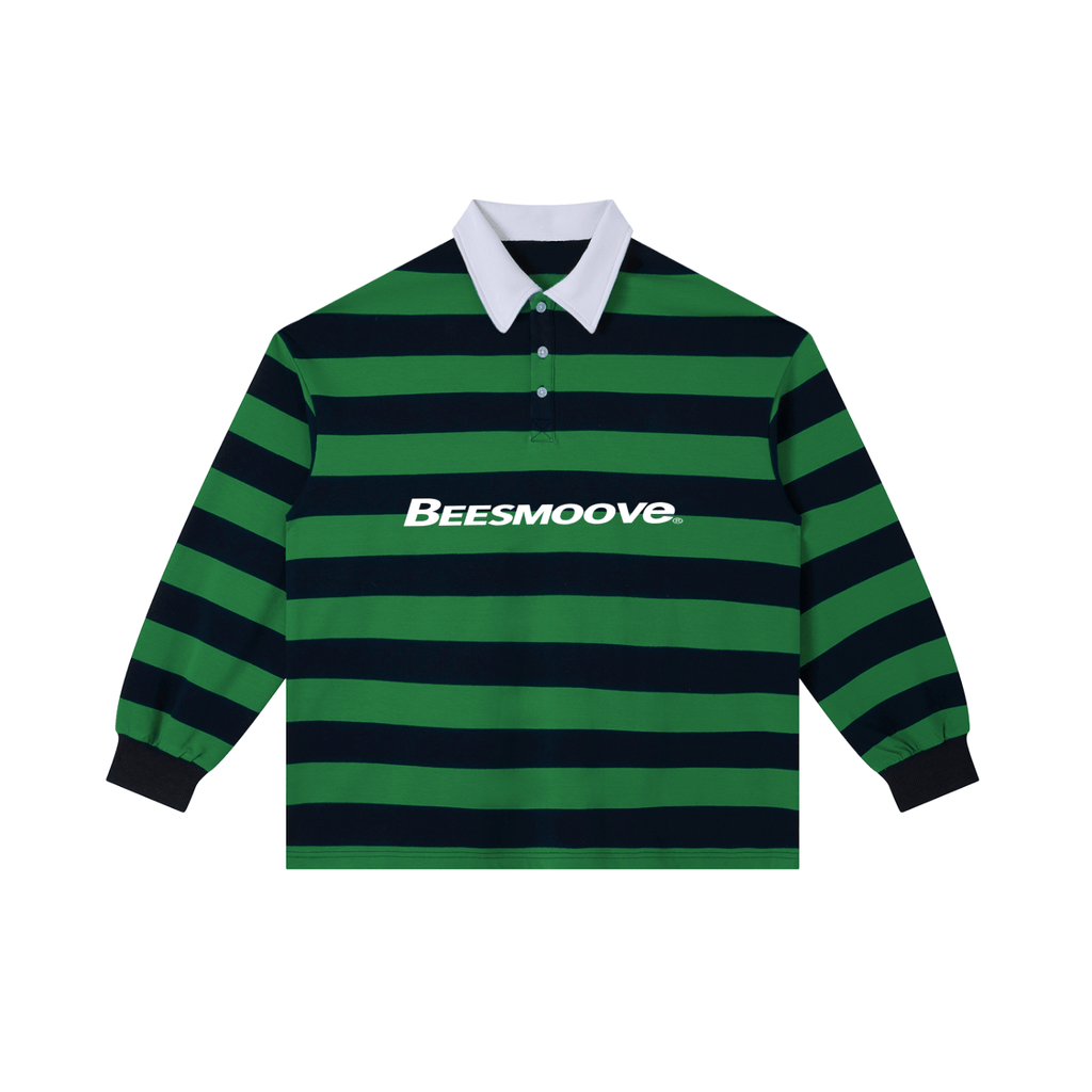 BEESMOOVE White Color Block Stripe Polo Shirt - Beesmoove