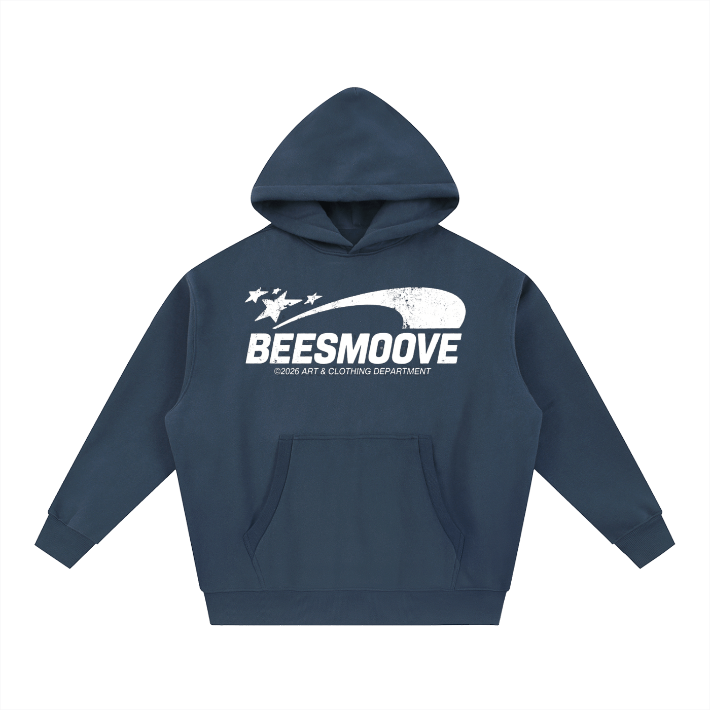BEESMOOVE white logo Art & Motion Department Oversized Boxy Hoodie - Beesmoove