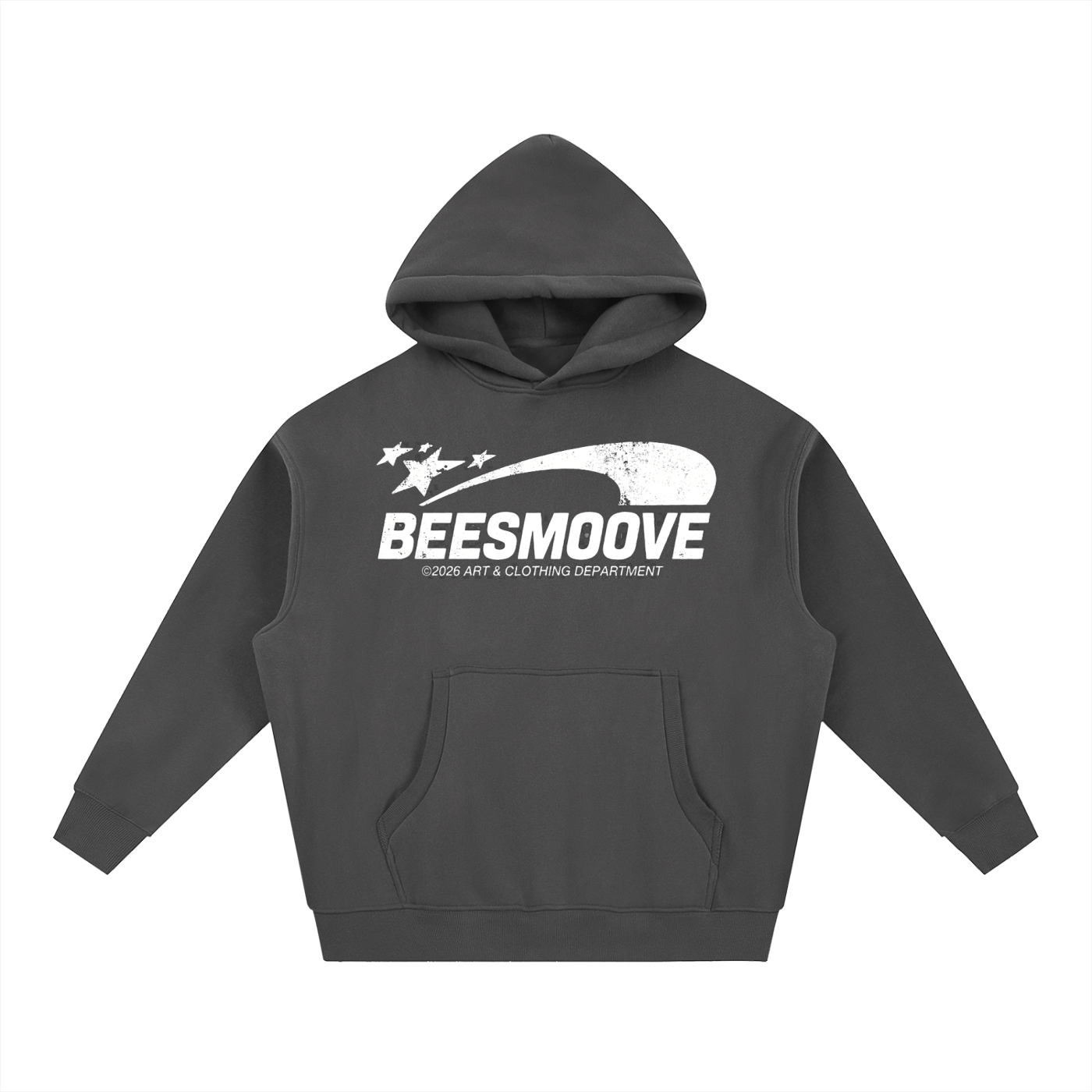 BEESMOOVE white logo Art & Motion Department Oversized Boxy Hoodie - Beesmoove