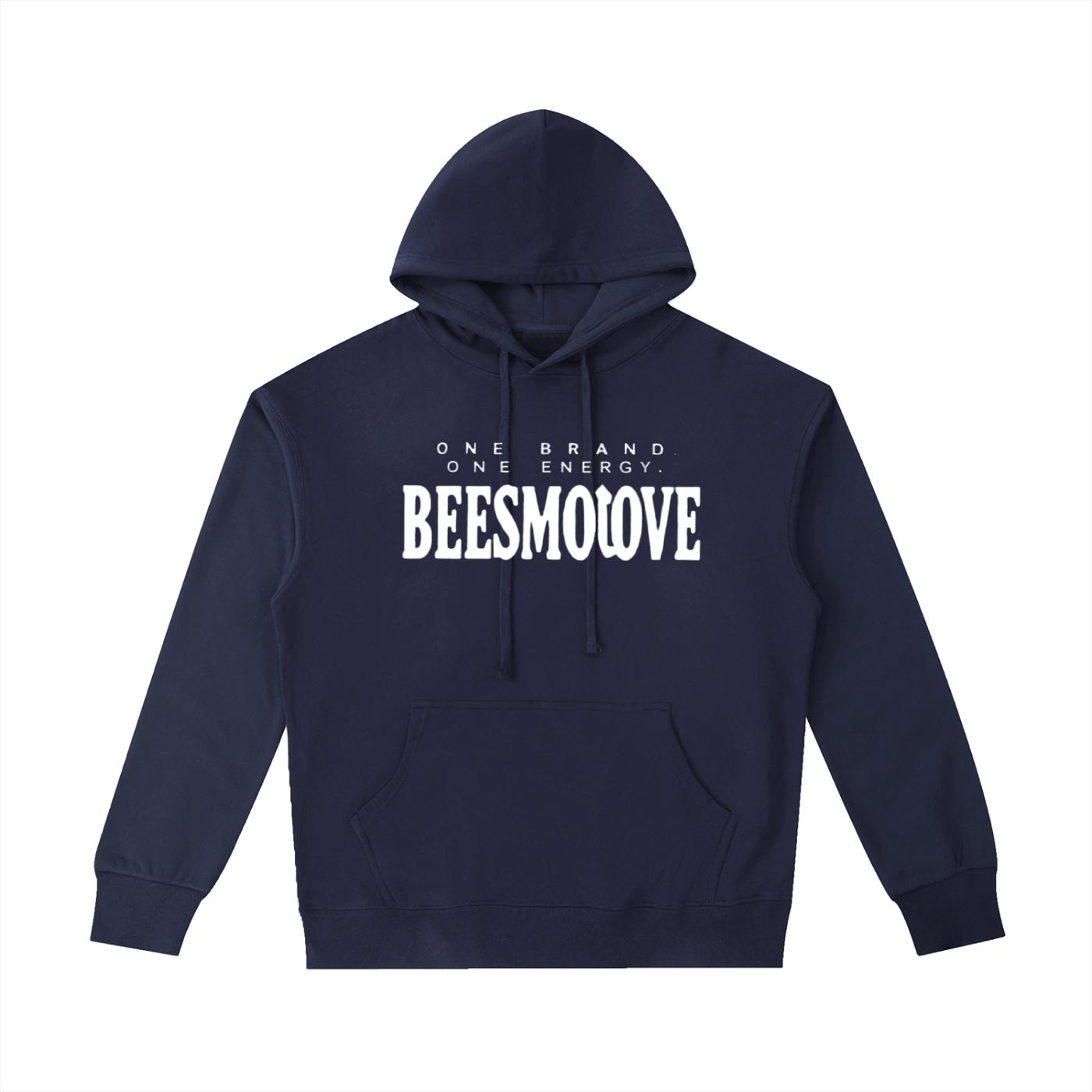 BEESMOOVE White logo One Brand One Energy Heavyweight Cotton Hoodie - Beesmoove