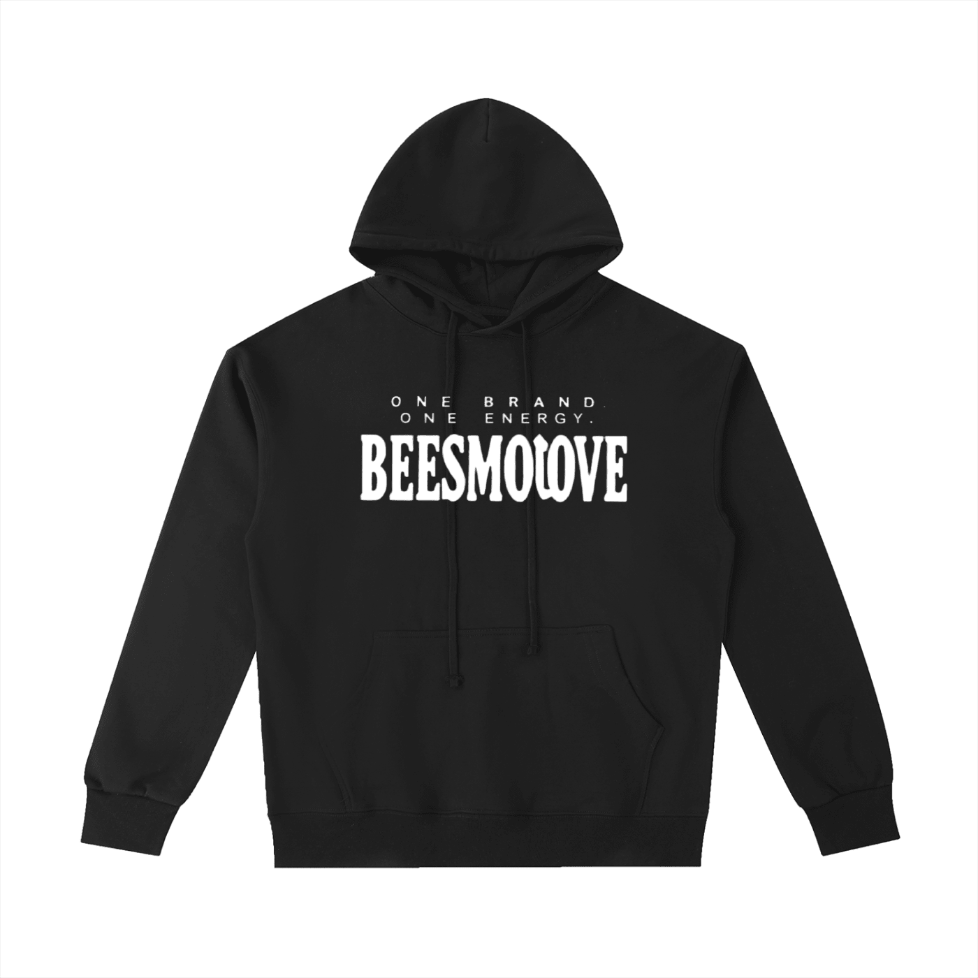 BEESMOOVE White logo One Brand One Energy Heavyweight Cotton Hoodie - Beesmoove
