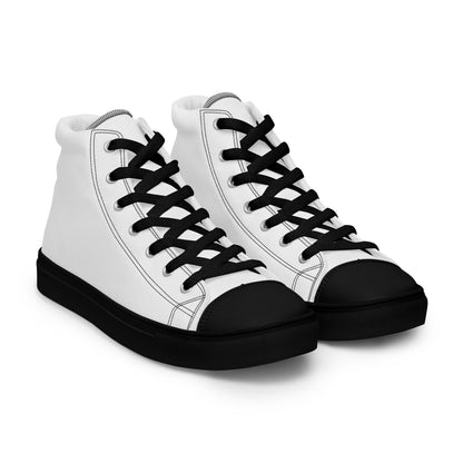 Beesmoove white Men’s high top canvas shoes - Beesmoove