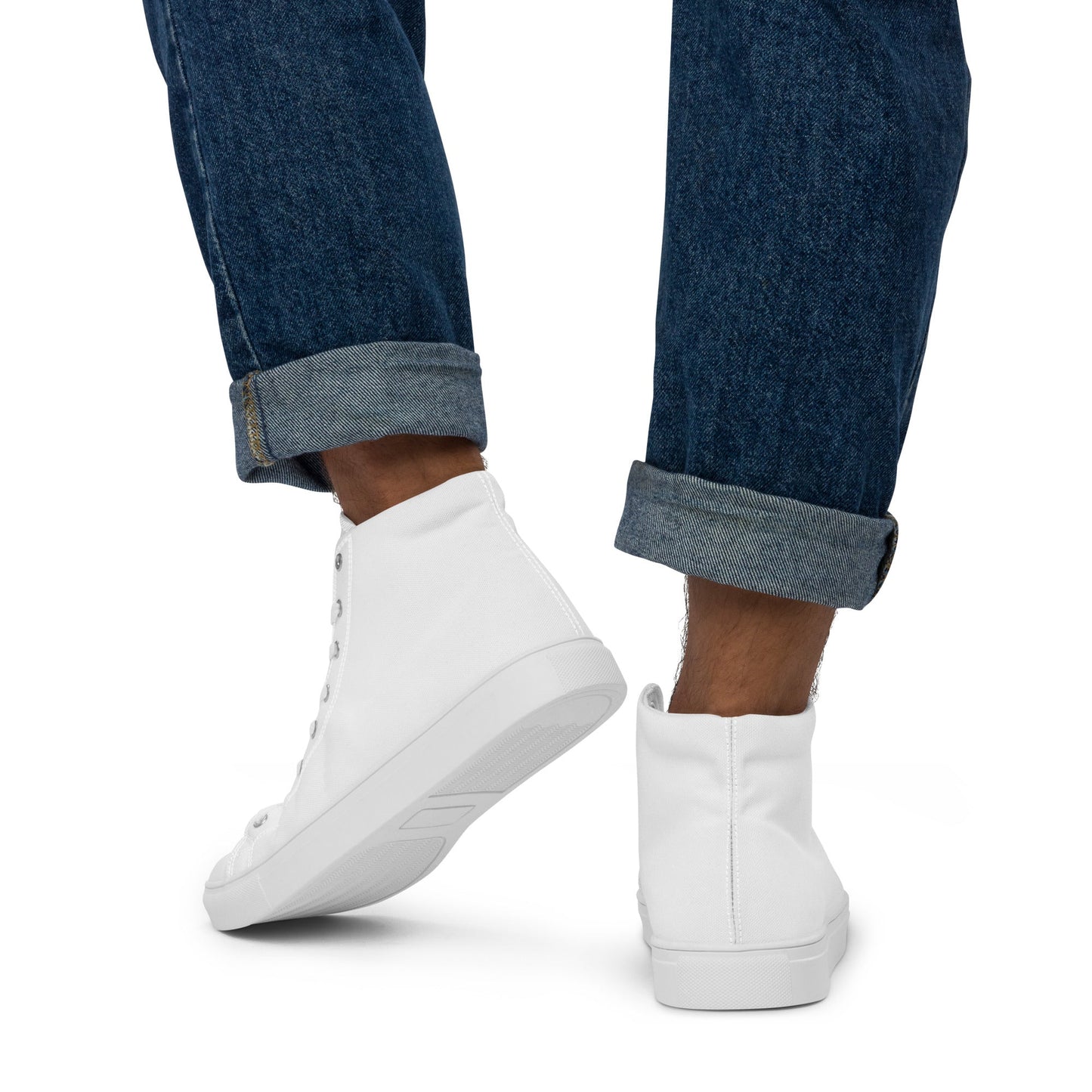 Beesmoove white Men’s high top canvas shoes - Beesmoove