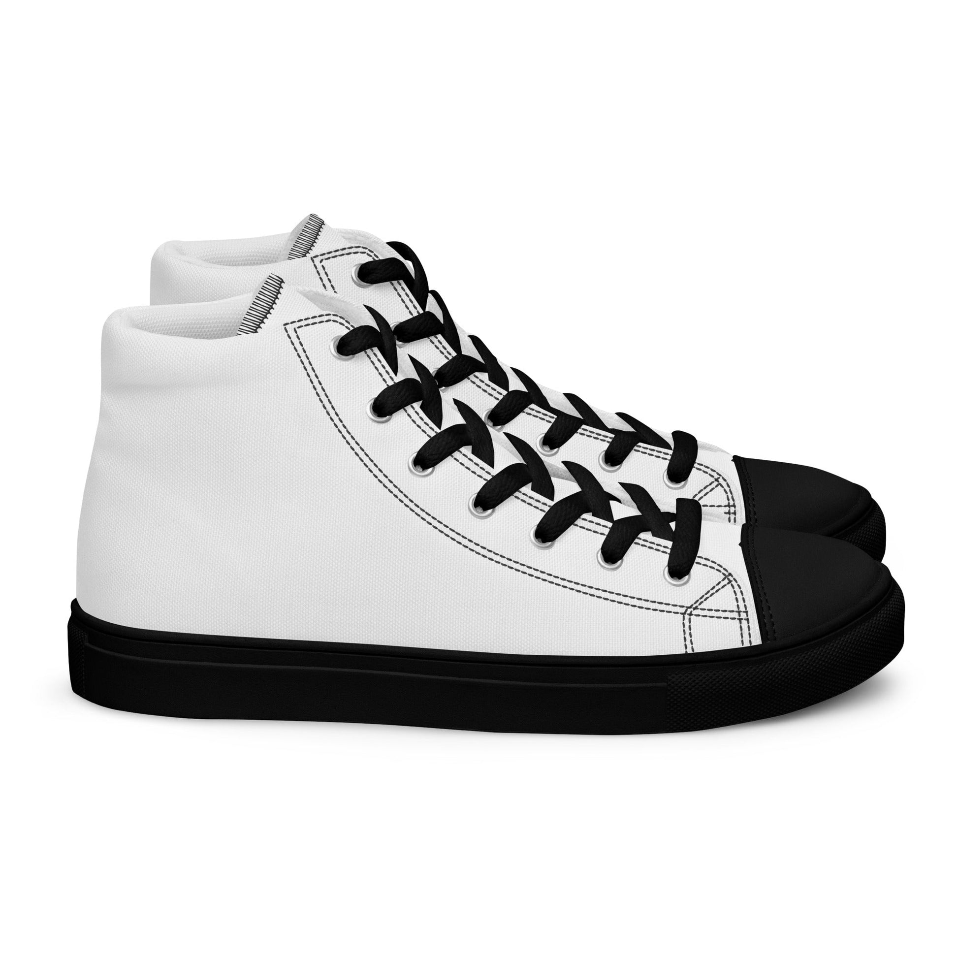 Beesmoove white Men’s high top canvas shoes - Beesmoove