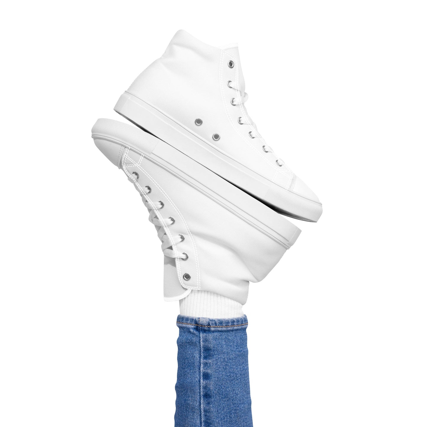 Beesmoove Women’s white high top canvas shoes - Beesmoove