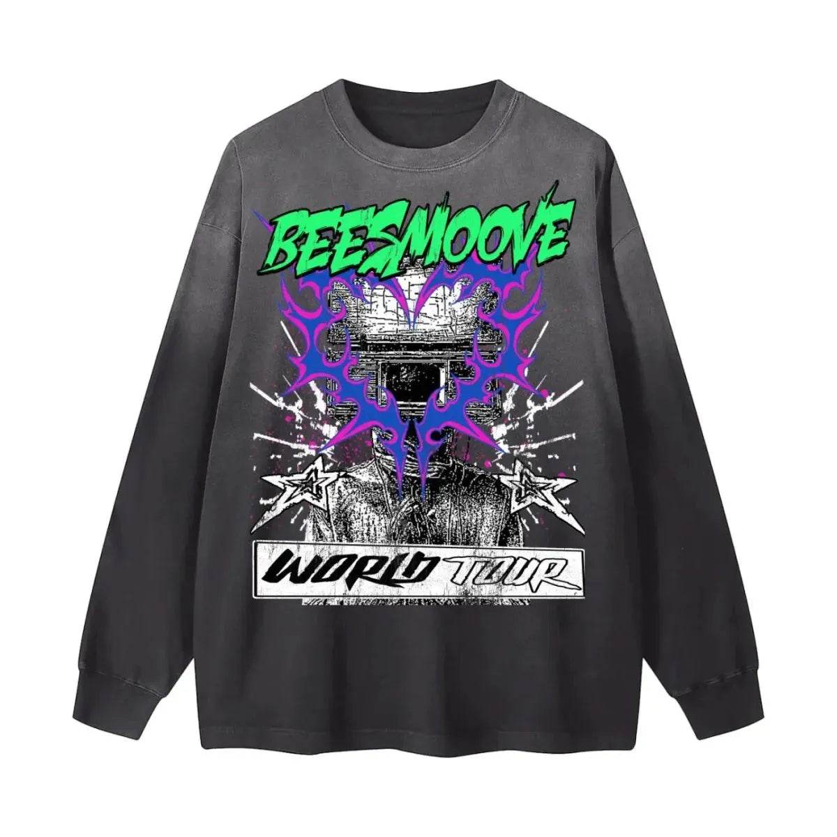 Beesmoove World Tour Vintage Long Sleeve Tee - Beesmoove