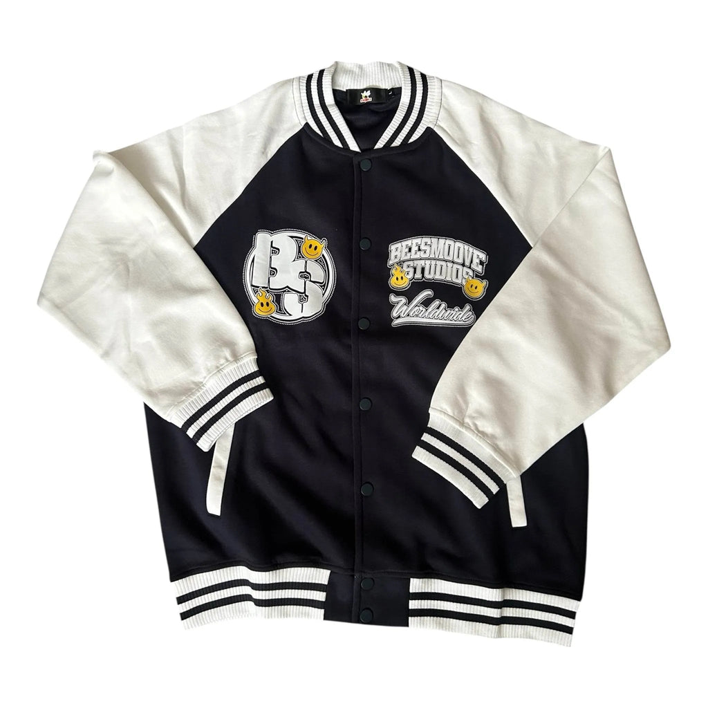 BEESMOOVE Worldwide Global Tone Raglan Sleeve Varsity Jacket - Beesmoove