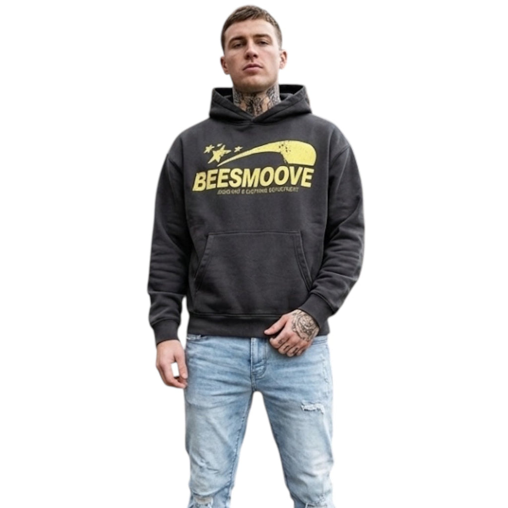 BEESMOOVE yellow Art & Motion Department Oversized Boxy Hoodie - Beesmoove