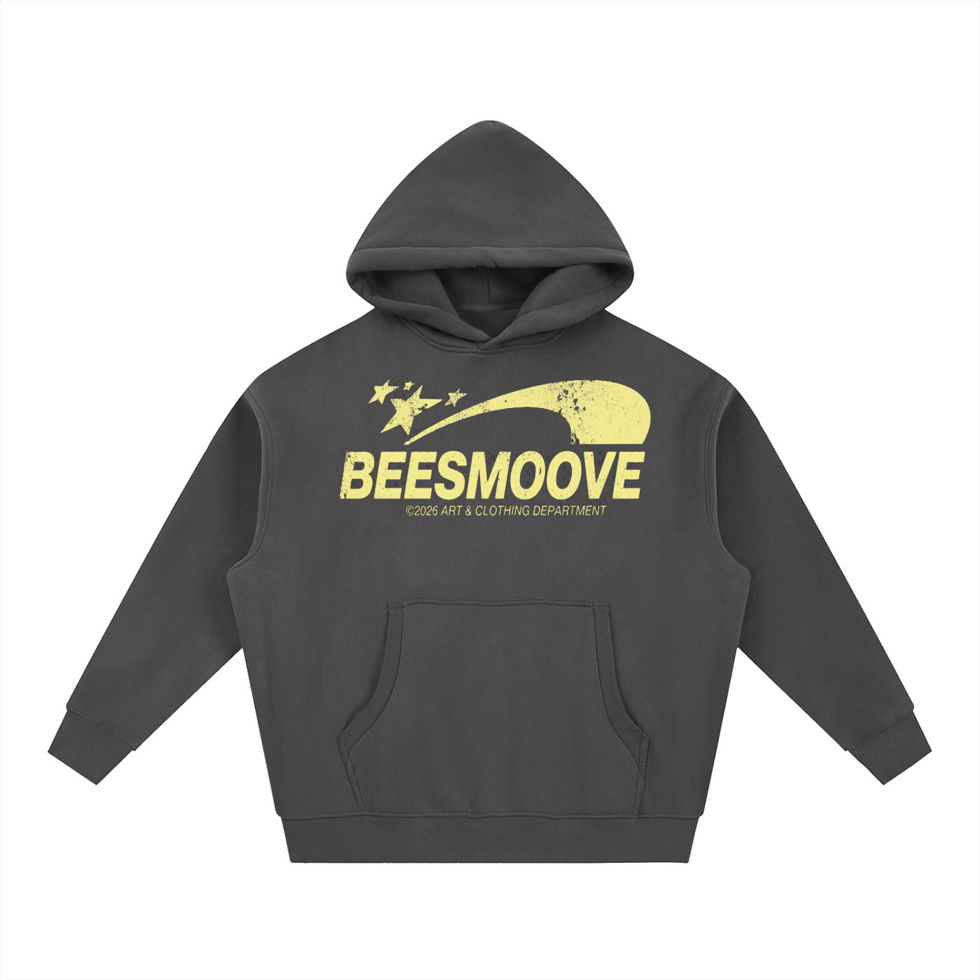 BEESMOOVE yellow Art & Motion Department Oversized Boxy Hoodie - Beesmoove