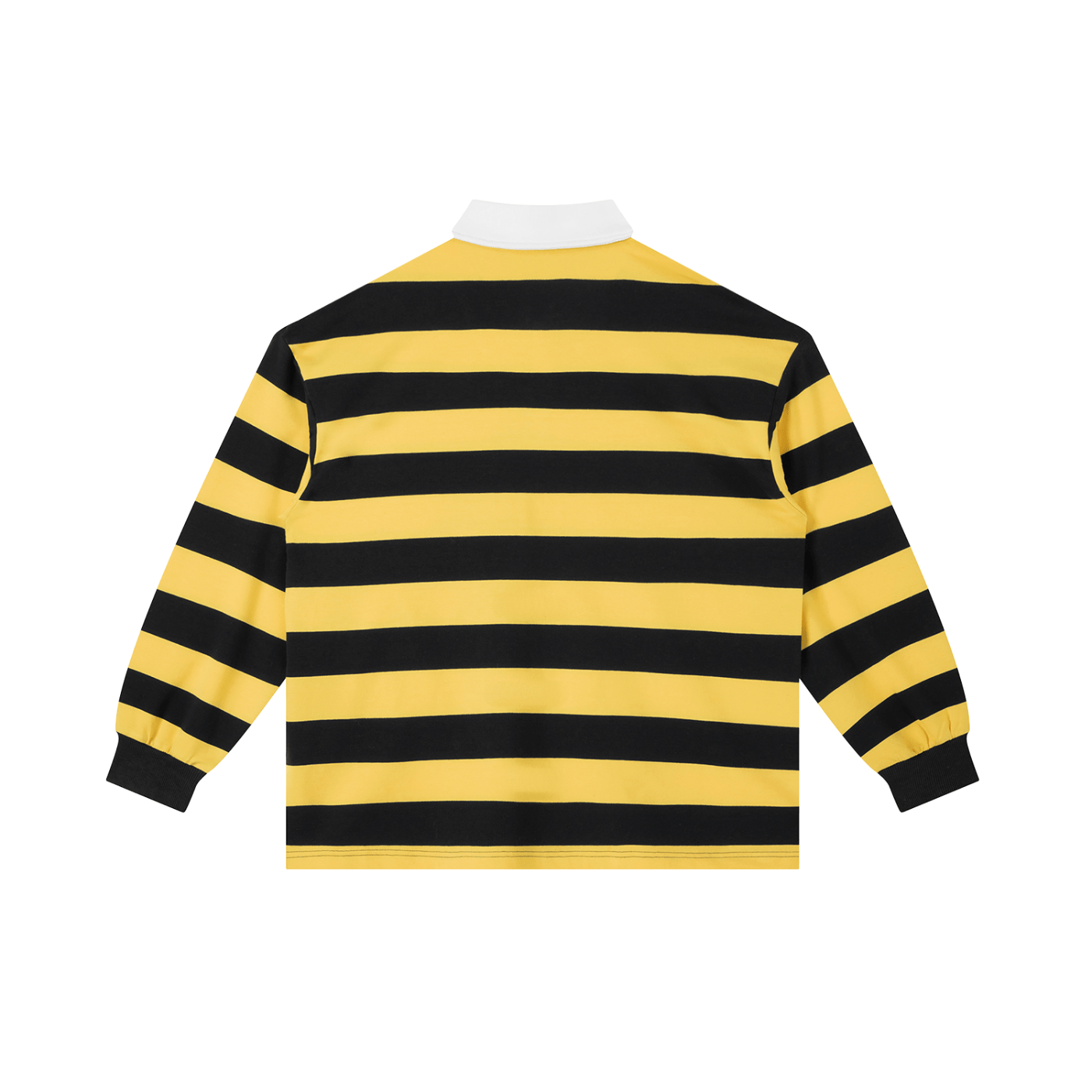 BEESMOOVE Yellow Black Color Block Stripe Polo Shirt - Beesmoove