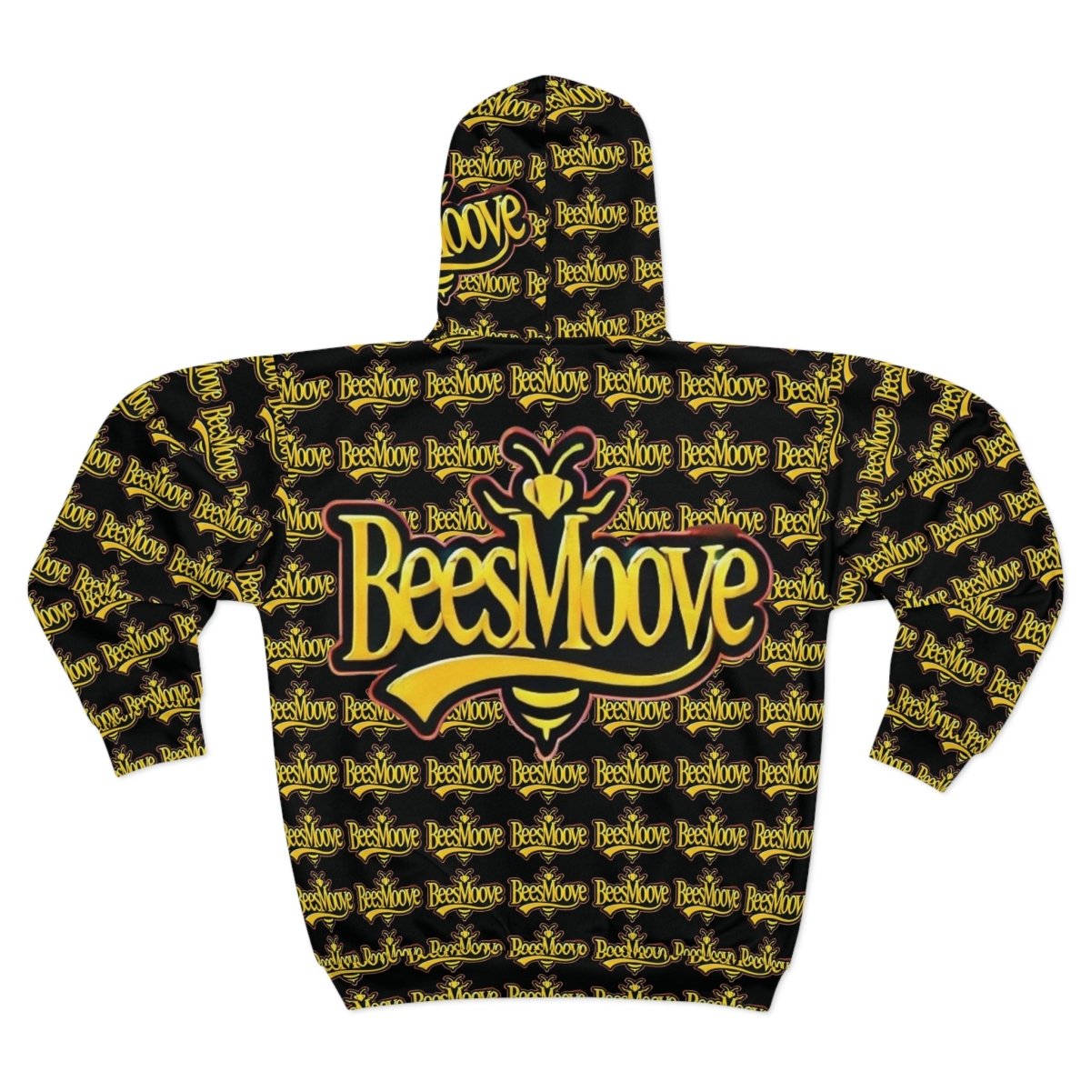 Beesmoove yellow black Zip Hoodie (AOP) - Beesmoove