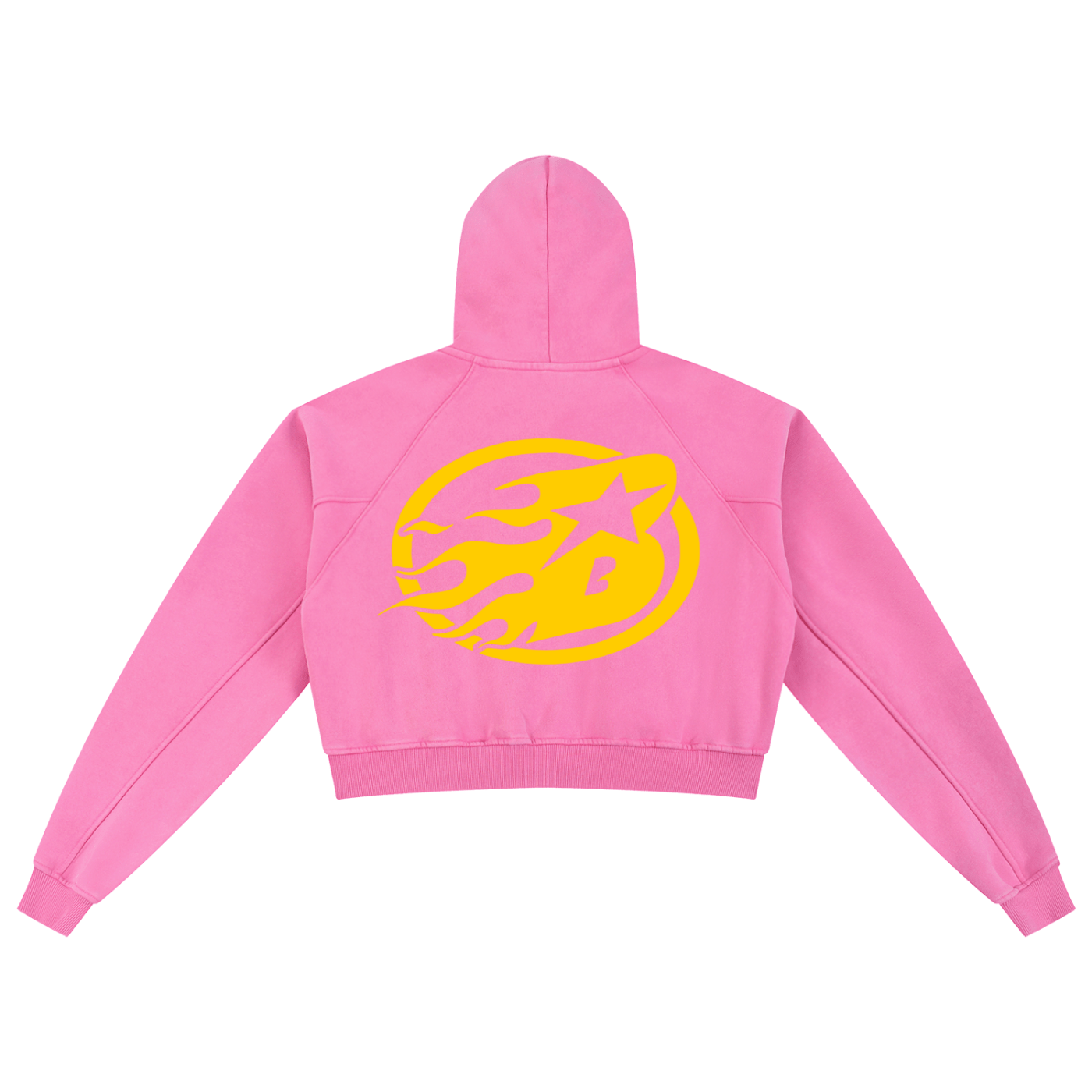 BEESMOOVE Yellow Hotwire Washed Cropped Hoodie - Beesmoove