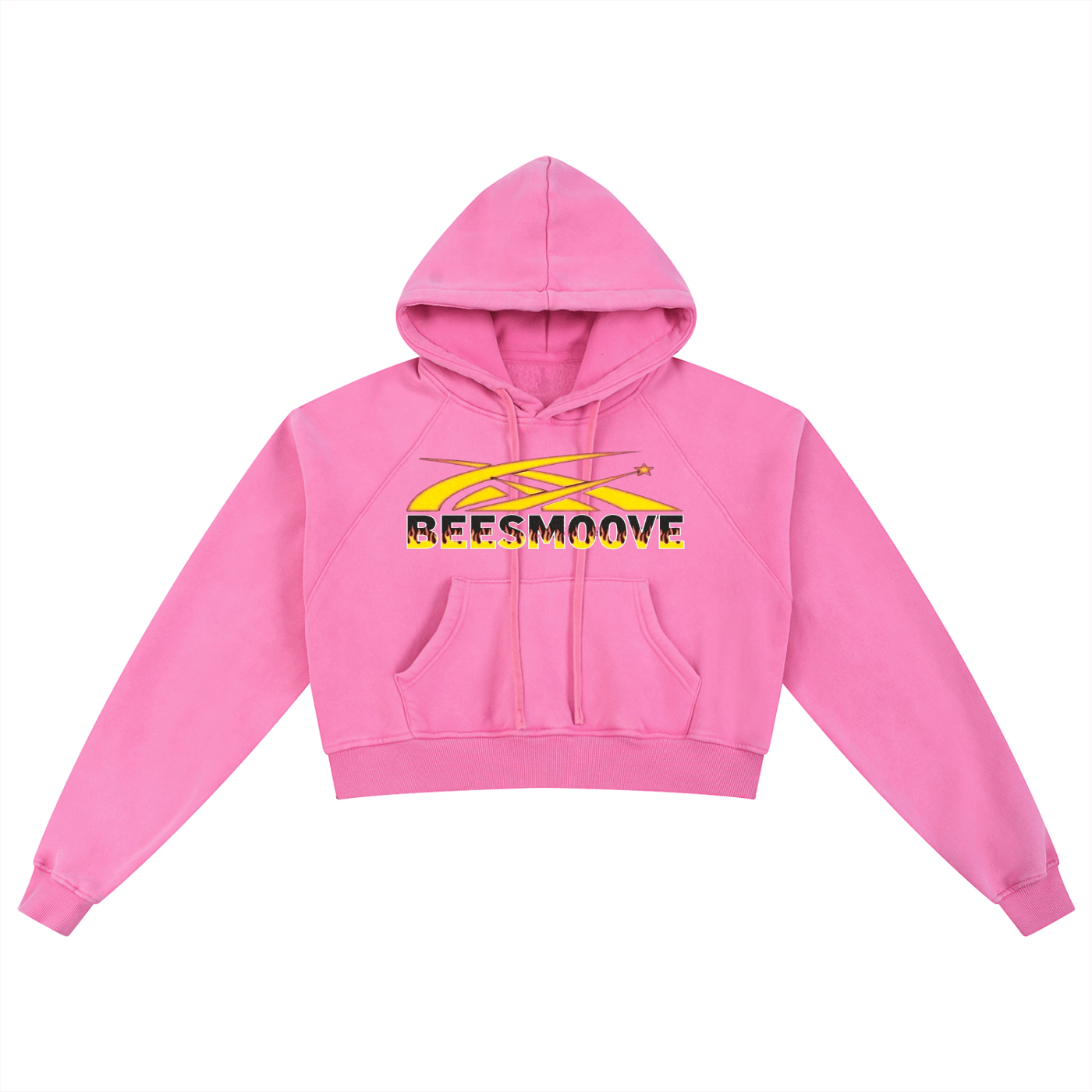 BEESMOOVE Yellow Hotwire Washed Cropped Hoodie - Beesmoove