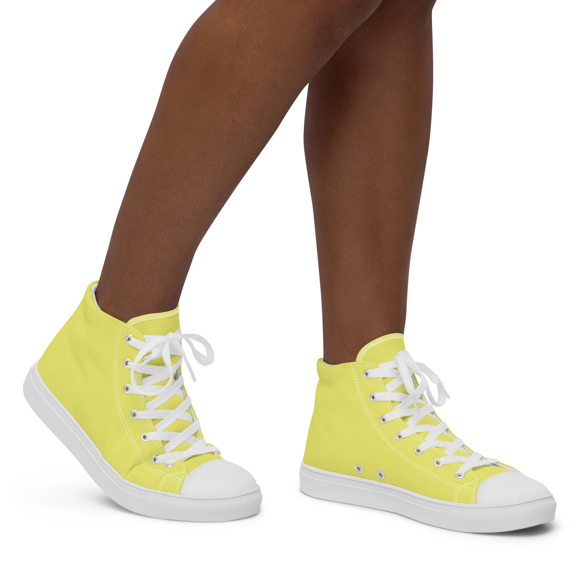 Beesmoove yellow Women’s high top canvas shoes - Beesmoove