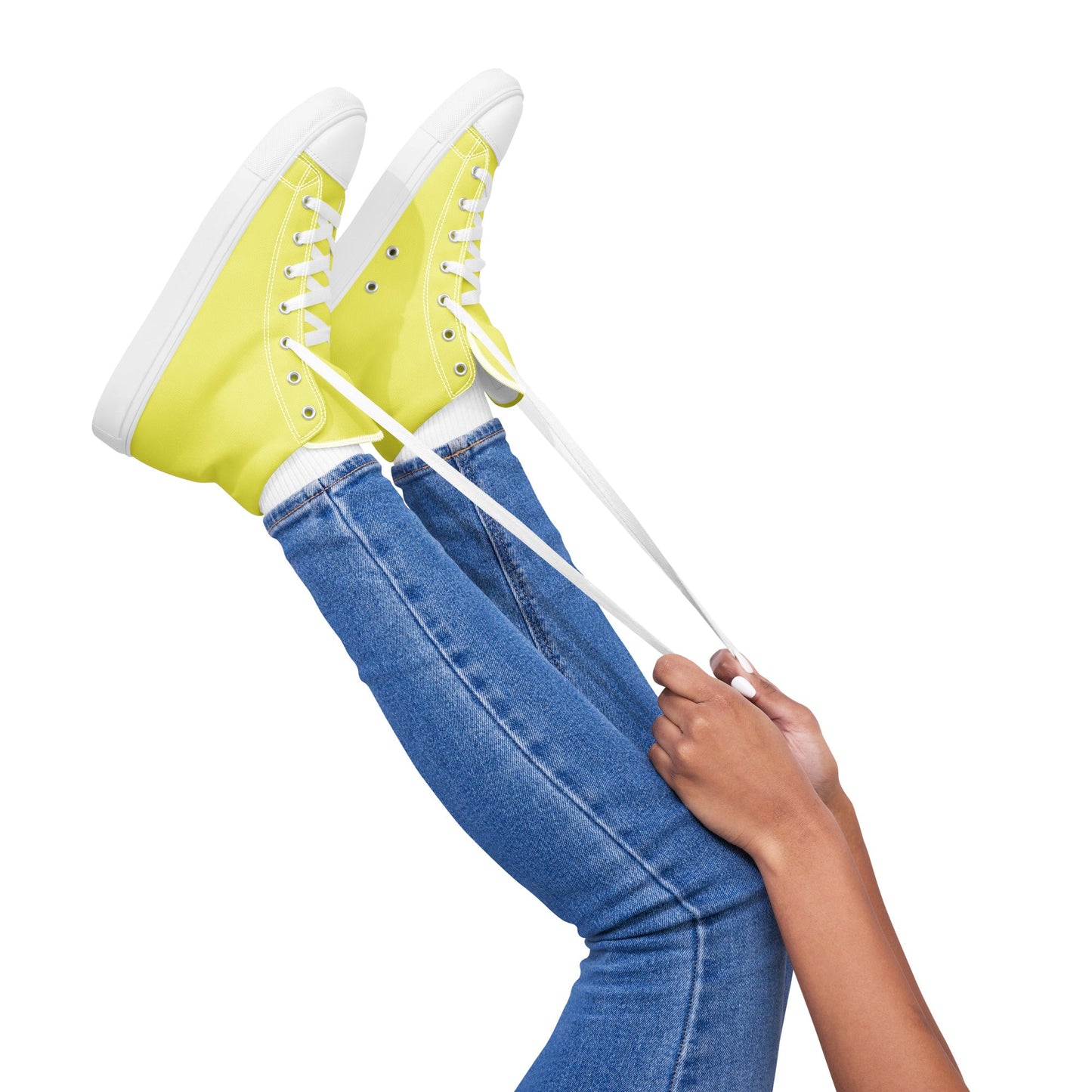 Beesmoove yellow Women’s high top canvas shoes - Beesmoove