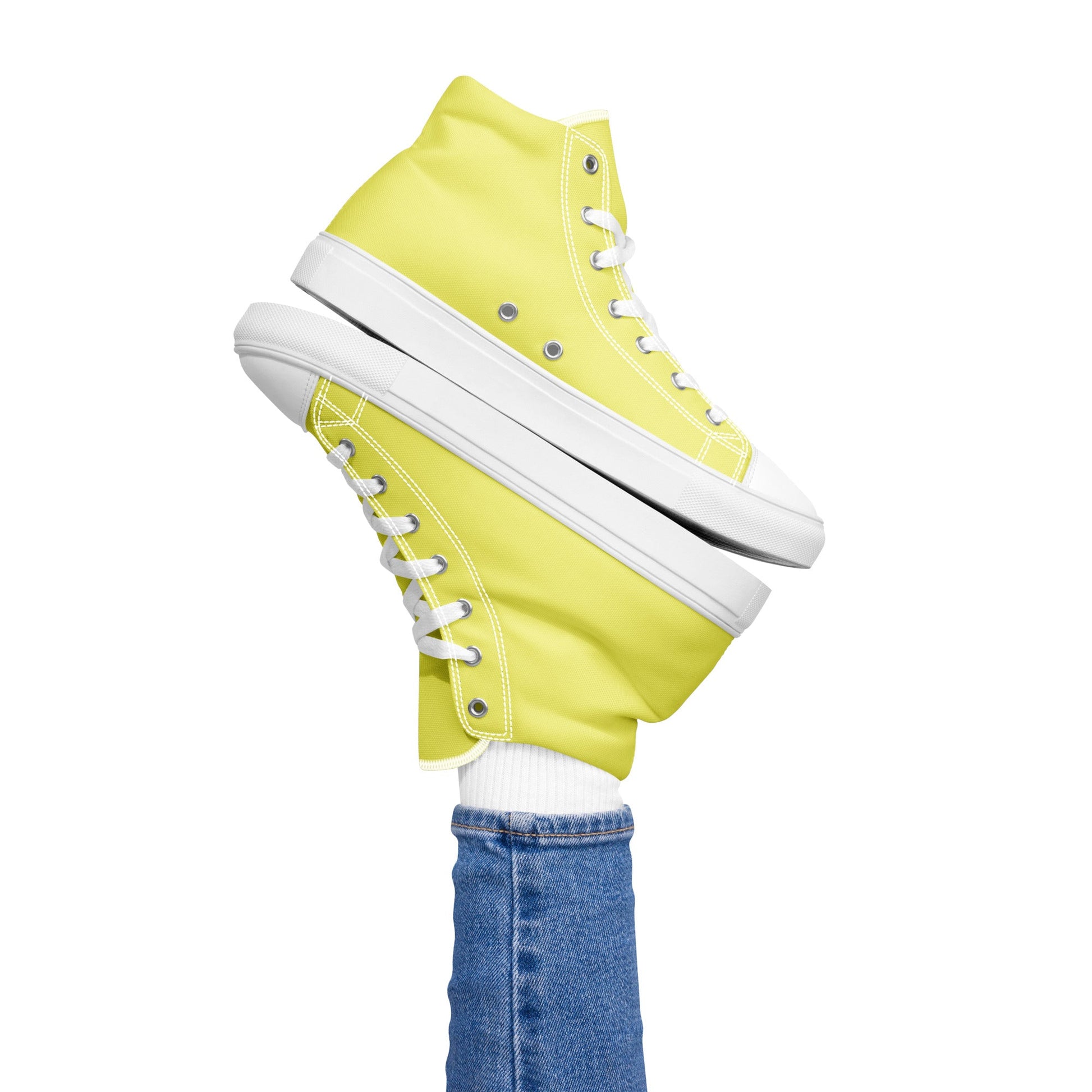 Beesmoove yellow Women’s high top canvas shoes - Beesmoove