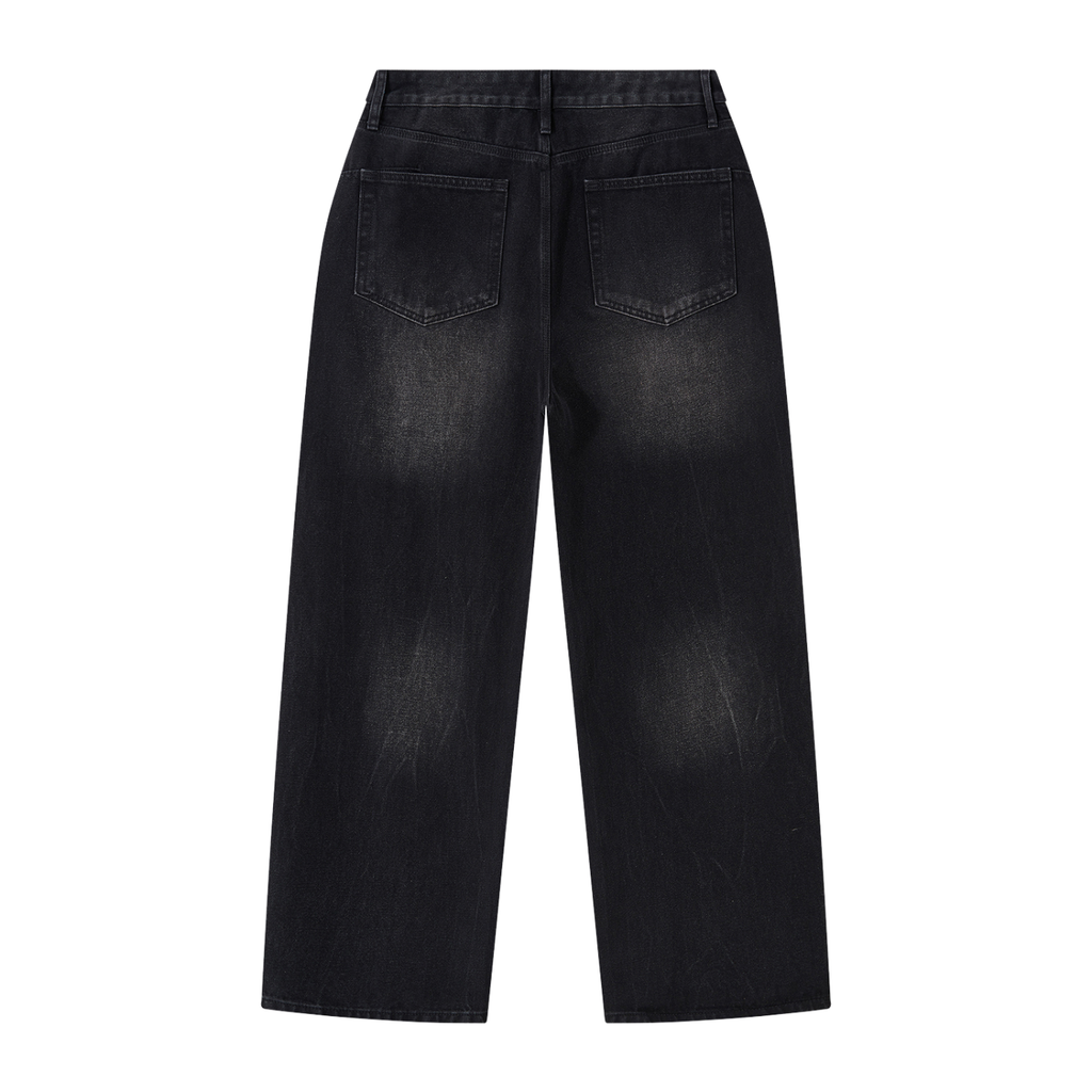 Beesmoove Men's Vintage Wash Wide Leg Jeans