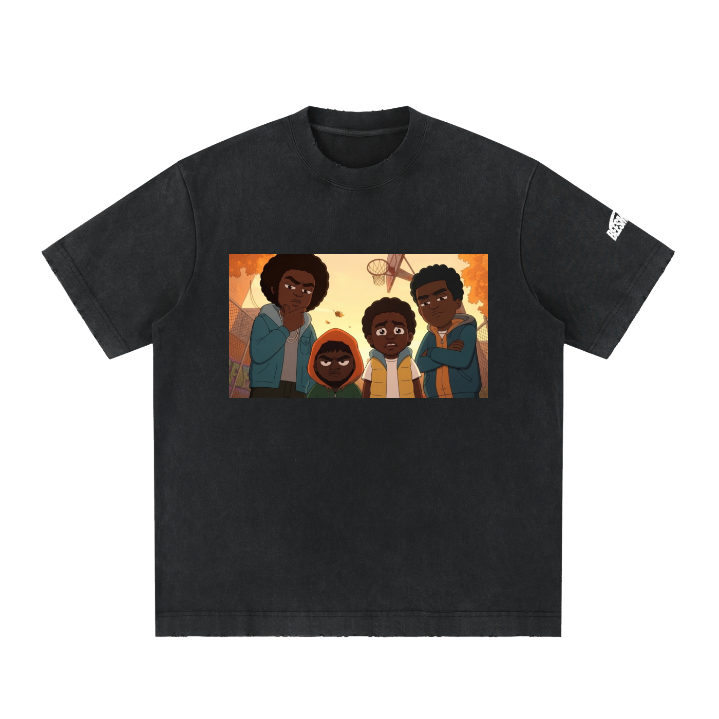 Beesmoove Blacksouth The squad Vintage Washed Frayed T-Shirt