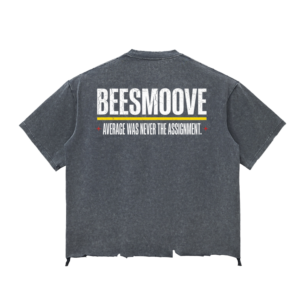 BEESMOOVE “Not Like Them” Raw Hem 2 Wash Raw-Hem Boxy T-shirt
