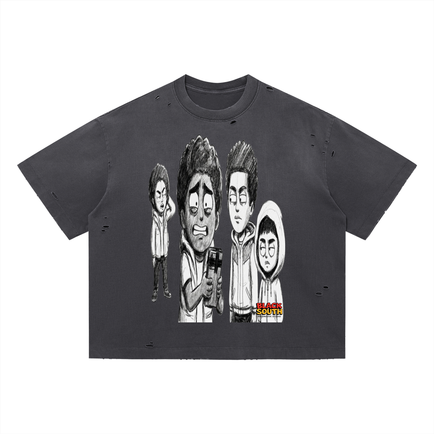 BEESMOOVE BLACKSOUTH: Raw Edition Boxy Oversized T-Shirt