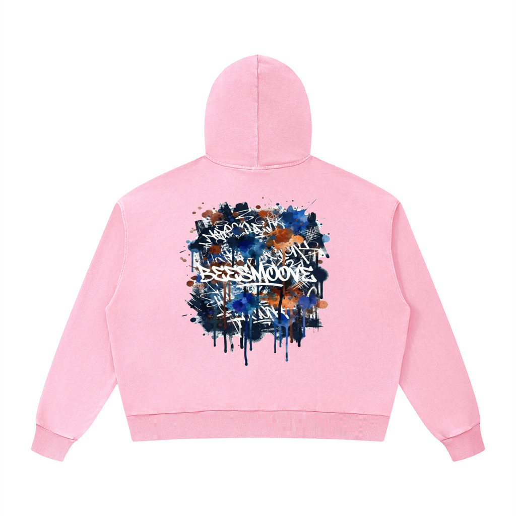 BEESMOOVE BlackSouth art of war Mineral Wash Boxy Hoodie
