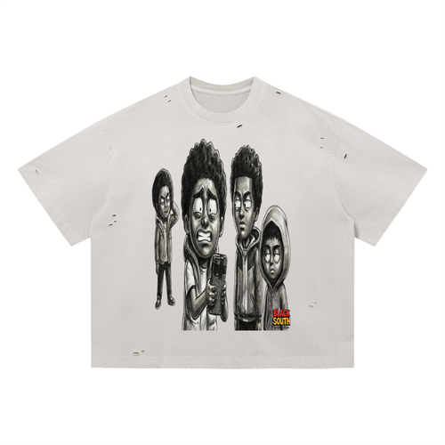 BEESMOOVE BLACKSOUTH: Raw Edition Boxy Oversized T-Shirt