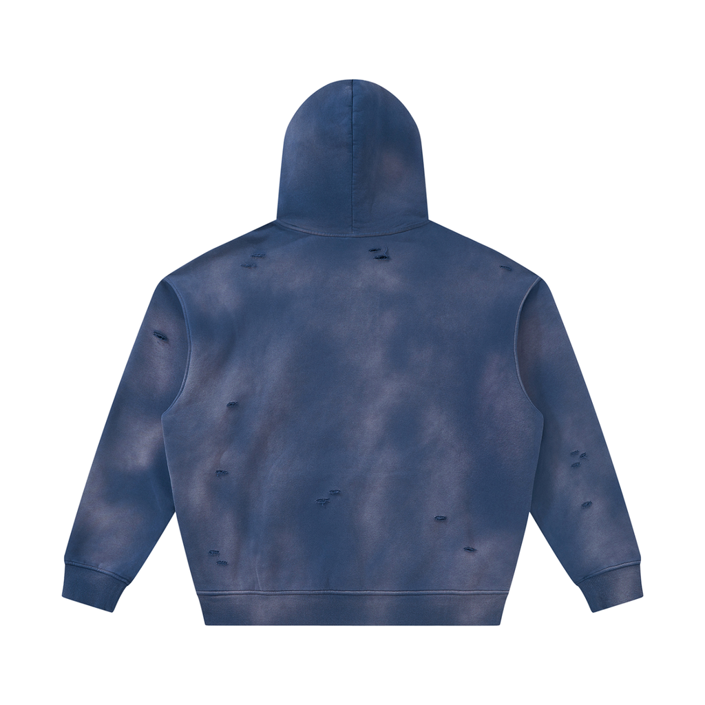 BEESMOOVE BlackSouth Sunfade Frayed Fleece Hoodie