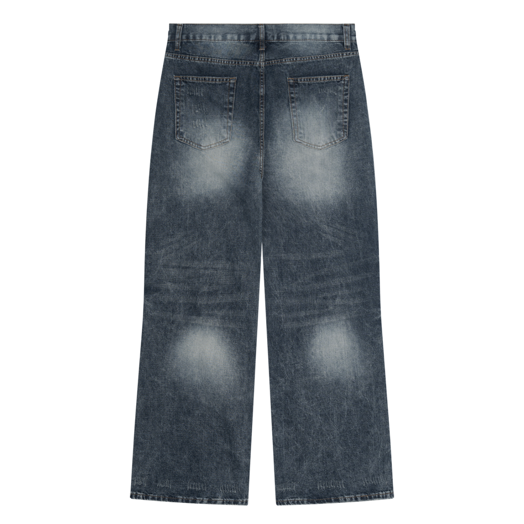 Beesmoove Men's Vintage Wash Denim Jeans