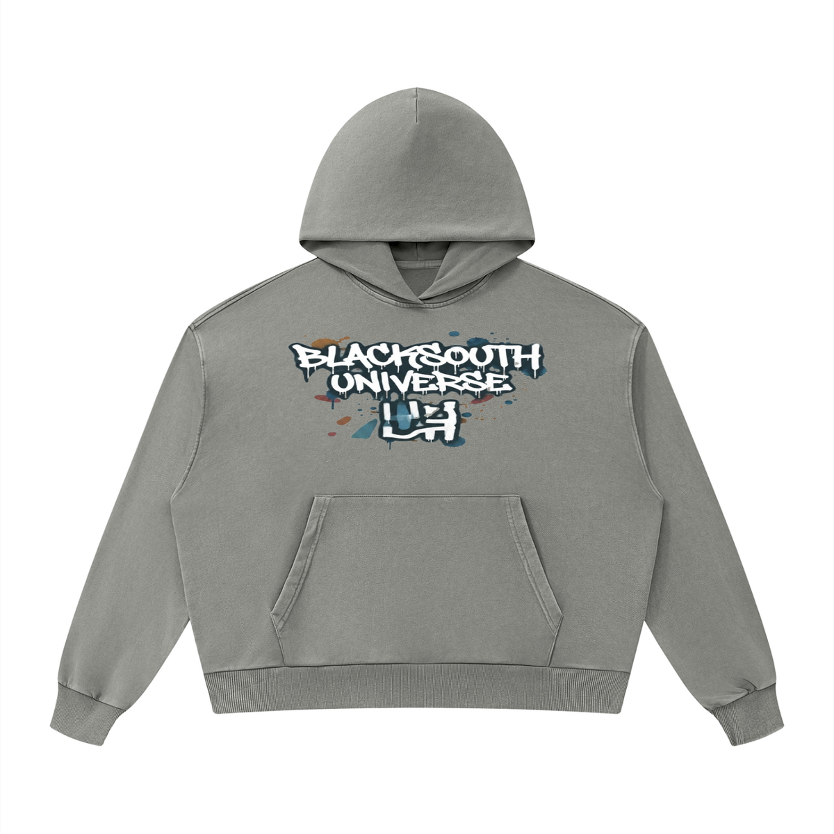 BEESMOOVE BlackSouth art of war Mineral Wash Boxy Hoodie