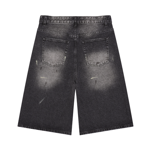 Beesmoove Men’s Vintage Wash Wide Leg Denim Shorts
