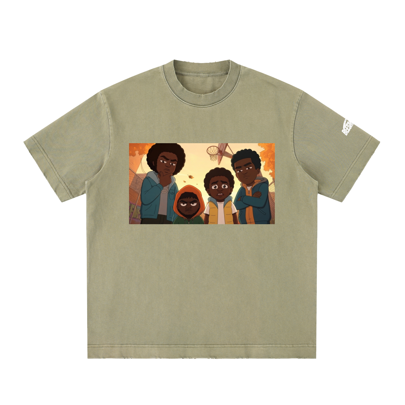Beesmoove Blacksouth The squad Vintage Washed Frayed T-Shirt