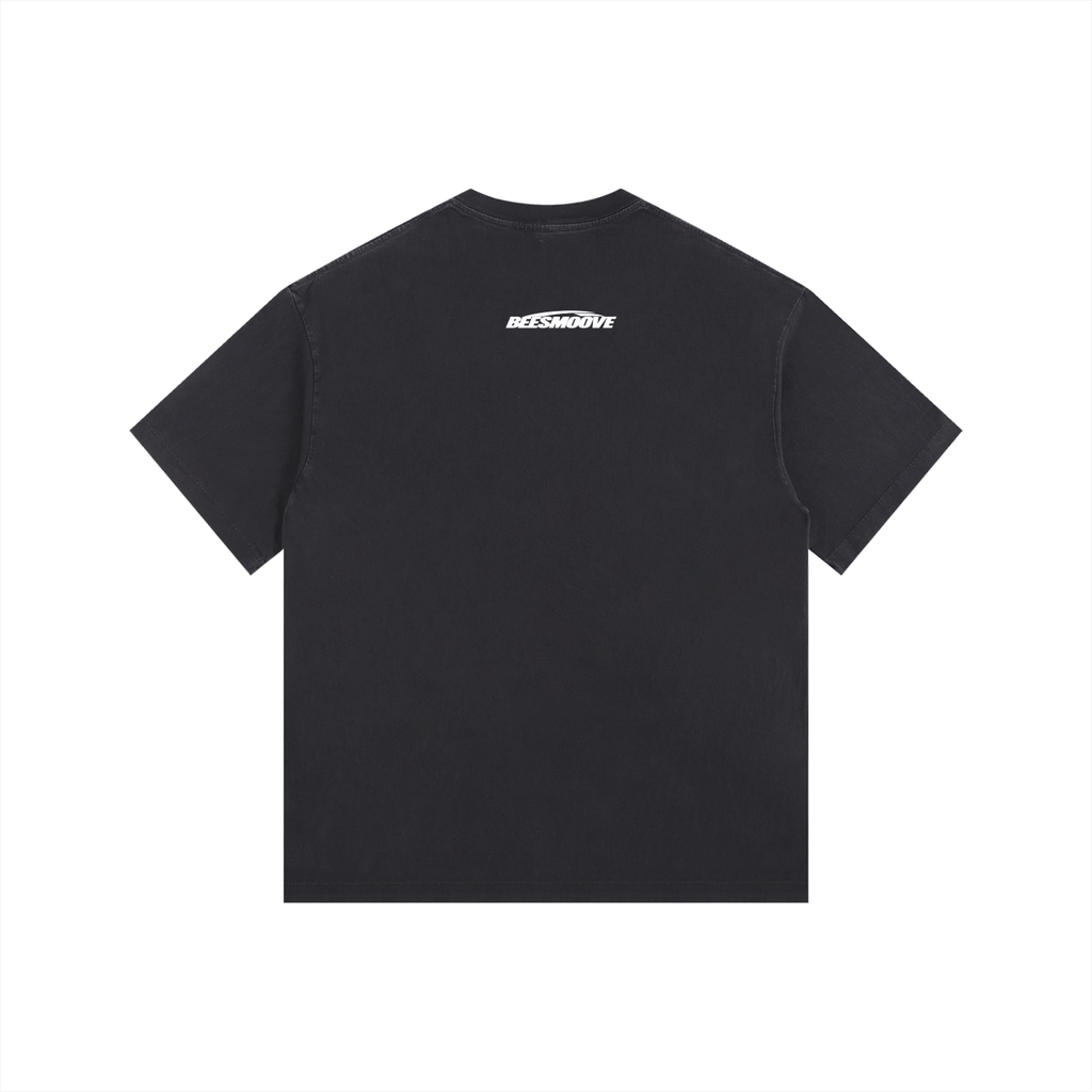 BEESMOOVE quiet stage Vintage Washed Oversized Cotton T-Shirt