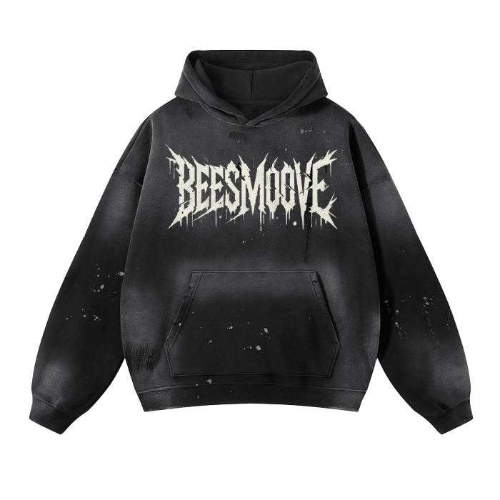 Beesmoove The Dreamer Vintage Wash Frayed Fleece Hoodie - Beesmoove 