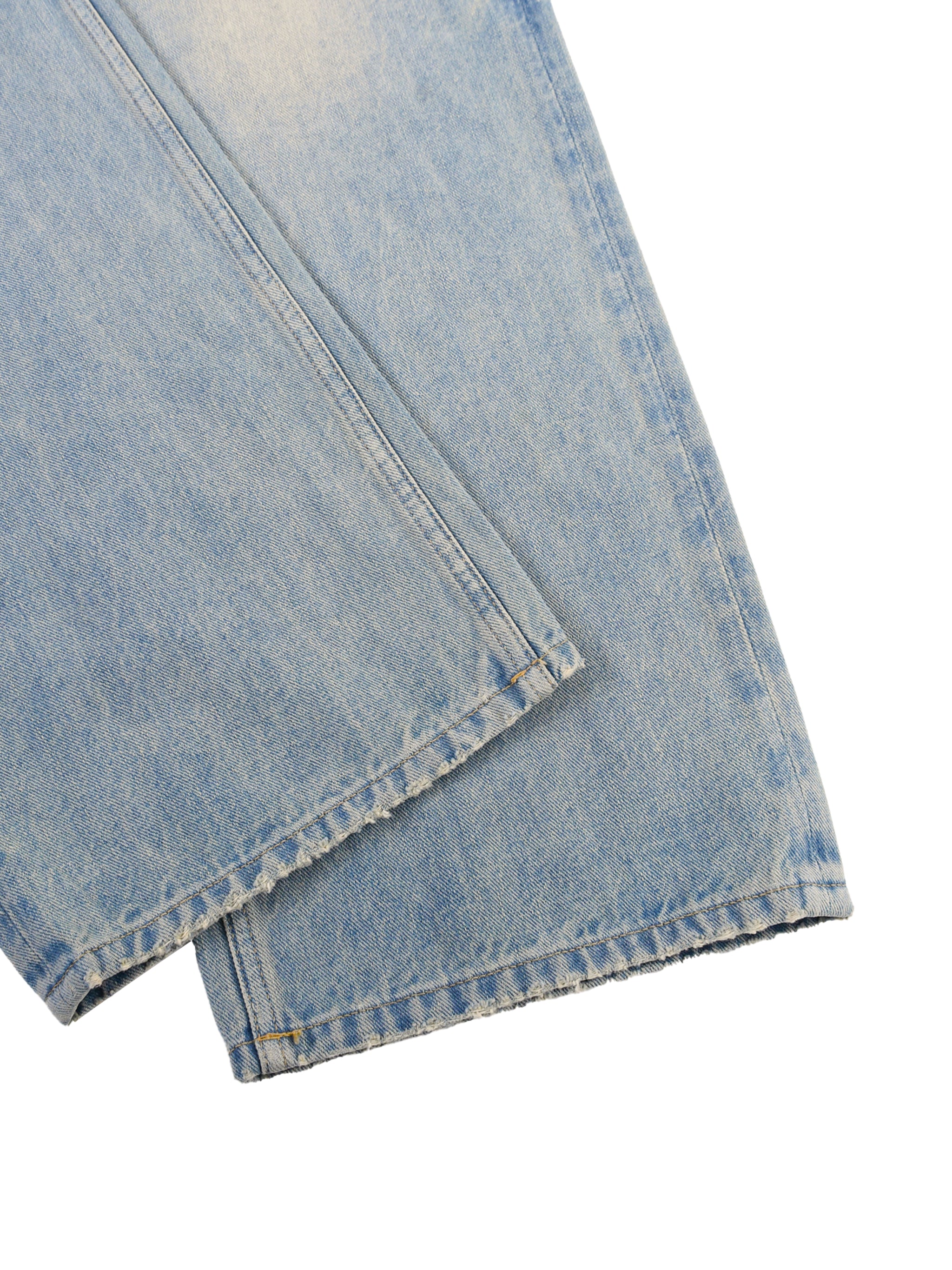 BEESMOOVE v1 Sun Fade Raw Hem Denim Jeans - Beesmoove