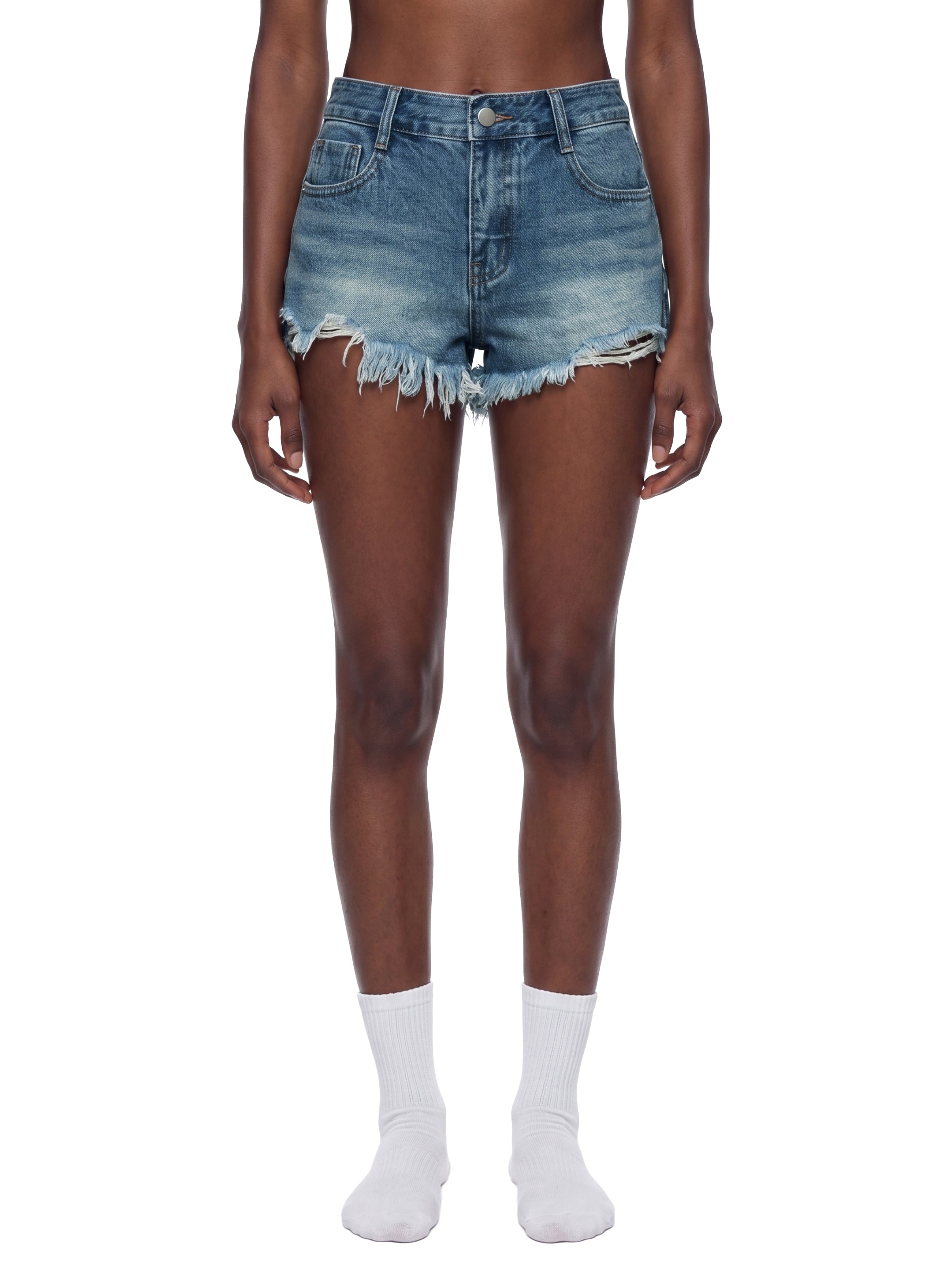 BEESMOOVE Women's Vintage Wash  Denim Shorts