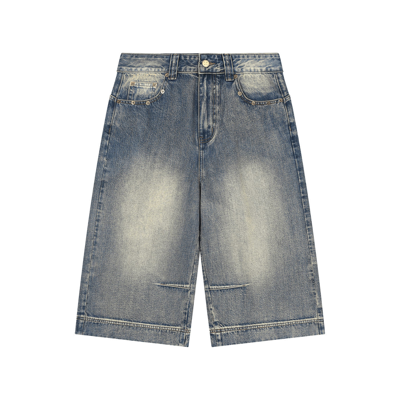 Vintage Wash Baggy Denim Shorts - Beesmoove