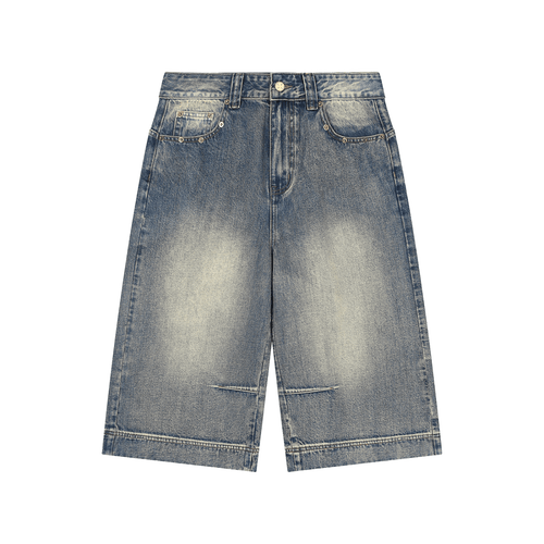 Vintage Wash Baggy Denim Shorts - Beesmoove